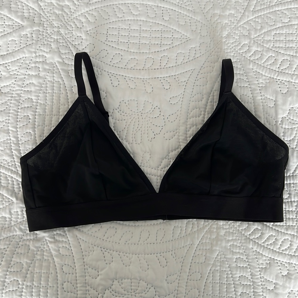 Mesh triangle bralette